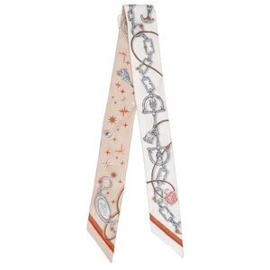 Hermes silk C'est la Fete charmed Twilly scarf NEW